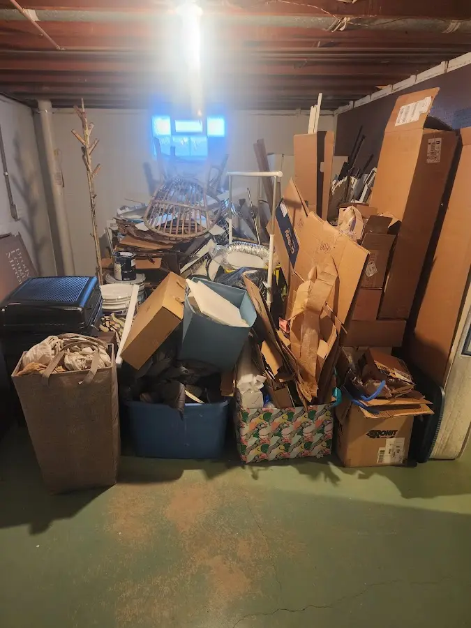 Roll-off dumpster container at job site for Roll Off Dumpster Rental in Mendham